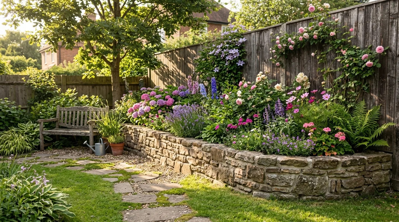 Narrow Raised Bed With Repeated Blooms